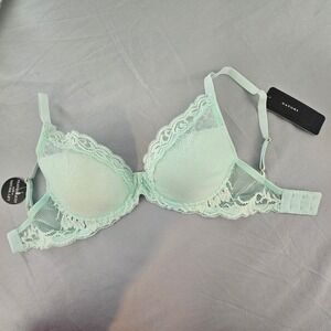 Natori Feathers 30D Bra Mint Green Lace Padded Adjustable Straps NWT $68 L730